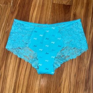 PINK Victoria's Secret Turquoise Lace Hipsters